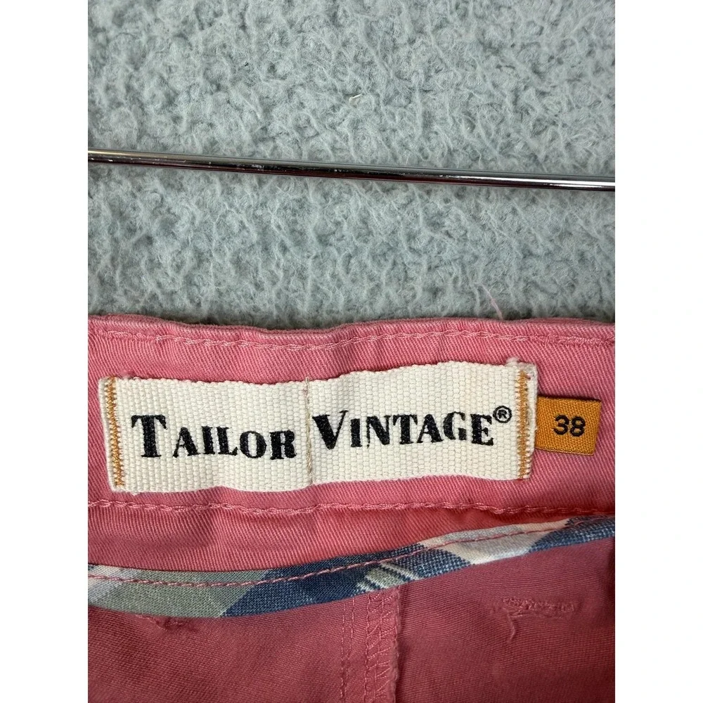 Tailor Vintage Greenwich Chino Shorts Mens 38 Pink Stretch 9 Inseam Casual Golf